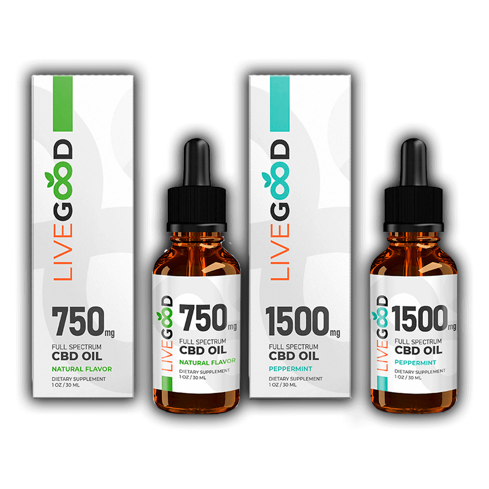 LiveGood cbd oil bottles